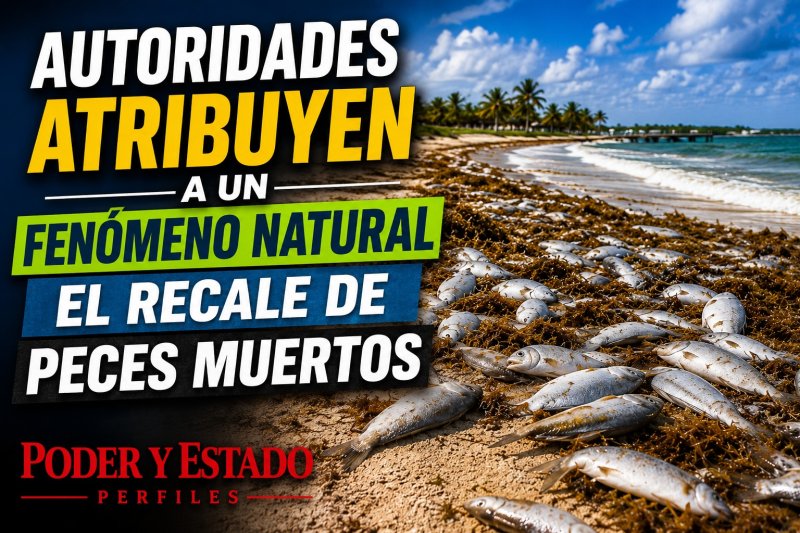 Autoridades atribuyen a un fenómeno natural el recale de peces muertos en playas de Puerto Morelos