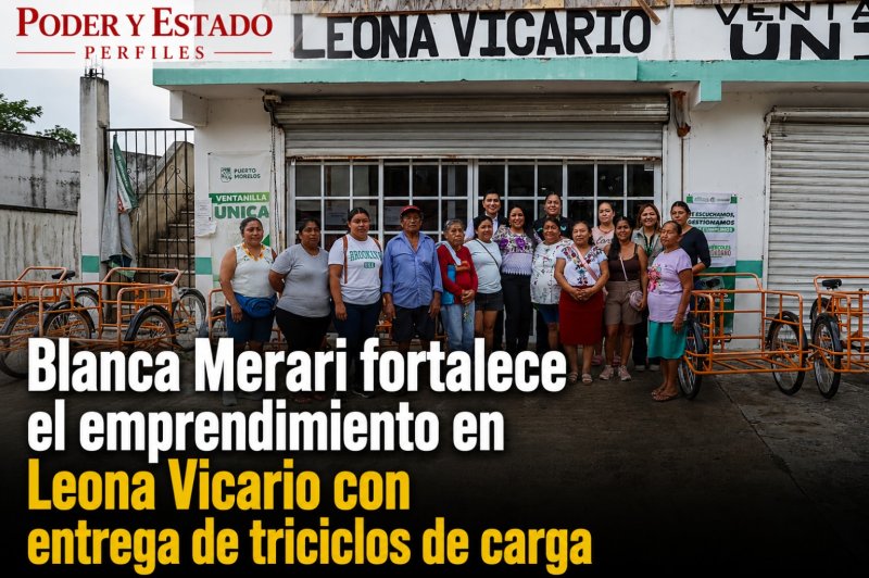 Blanca Merari fortalece el emprendimiento en Leona Vicario con entrega de triciclos de carga
