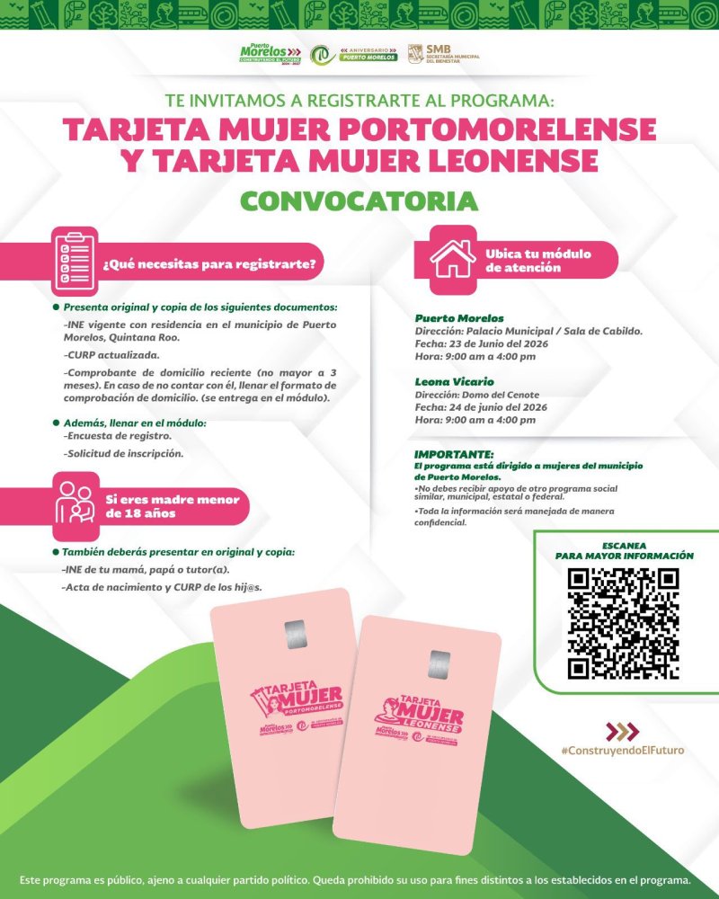BLANCA MERARI LANZA PROGRAMA DE TARJETAS “MUJER PORTOMORELENSE” Y “MUJER LEONENSE”