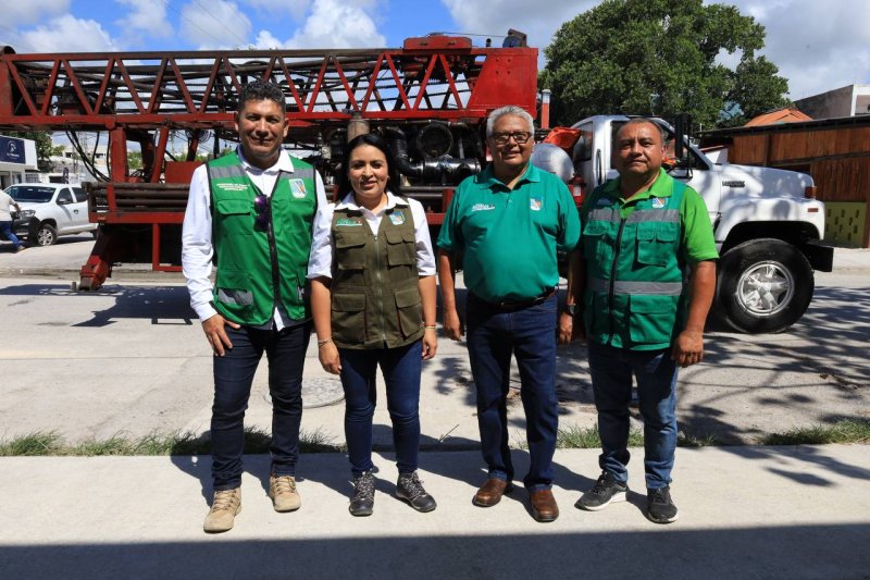 BLANCA MERARI PONE EN MARCHA OBRAS DE DESAZOLVE DE 138 POZOS PLUVIALES EN PUERTO MORELOS