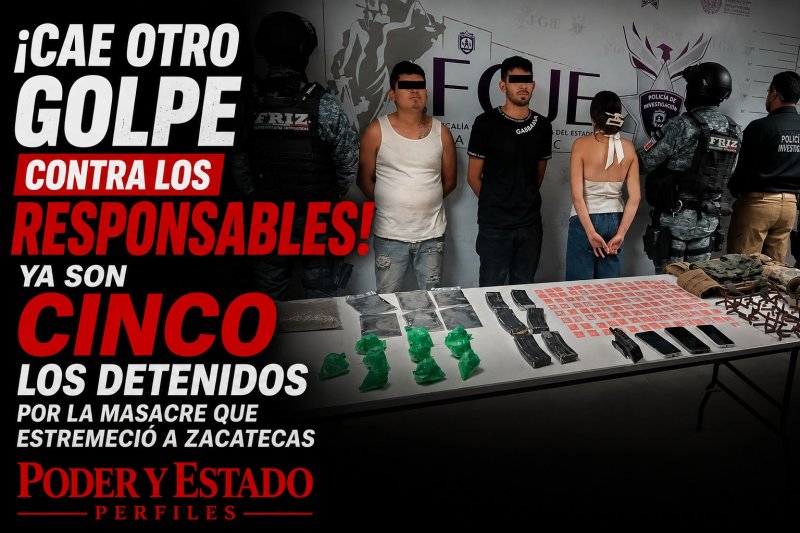 ¡Cae otro golpe contra los responsables! Ya son cinco los detenidos por la masacre que estremeció a Zacatecas