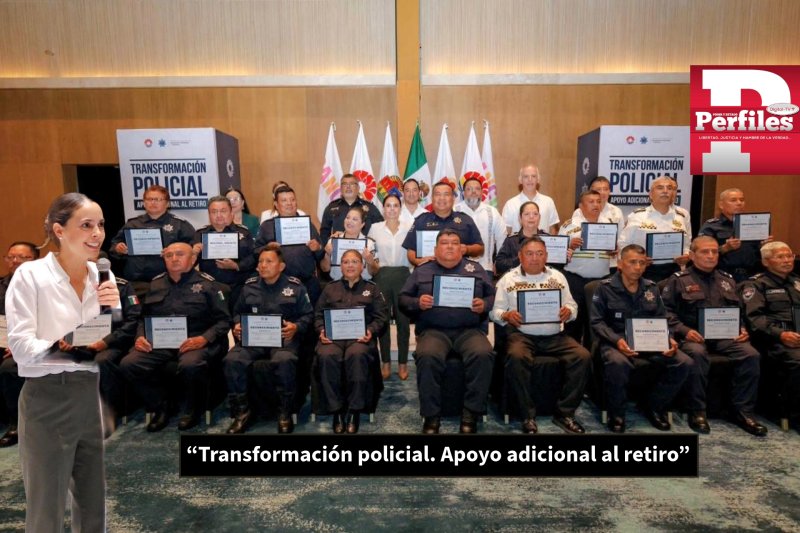 #Cancún reconoce a policías con décadas de servicio en acto encabezado por Ana Paty Peralta