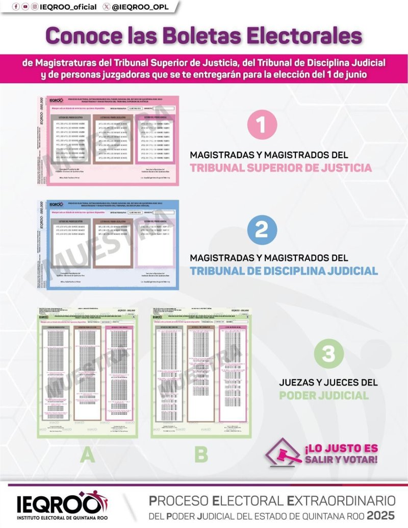 Conoce los diseños de la documentación electoral para la elección de personas juzgadoras del Poder Judicial en el Estado.