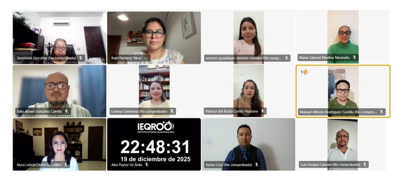 Consejo General del IEQROO aprueba ajustes presupuestales para el ejercicio 2026