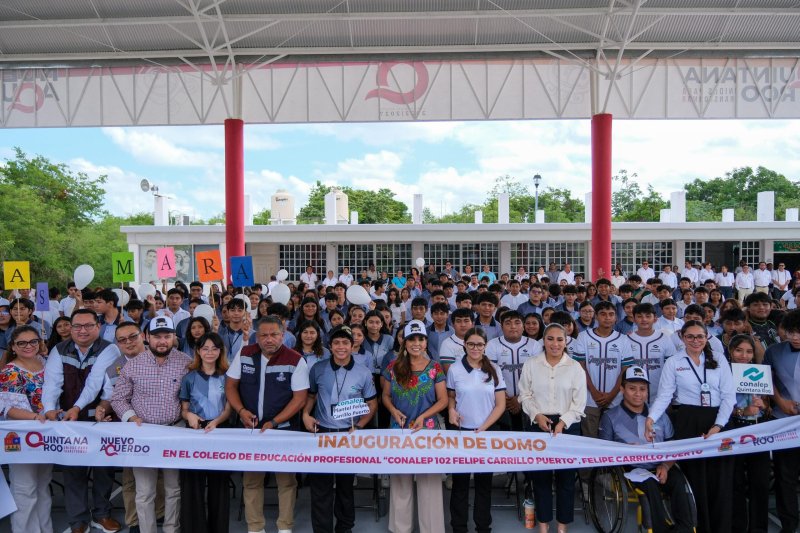 Después de 44 años, estudiantes del Conalep 102 estrenan domo gracias a gestión del gobierno estatal