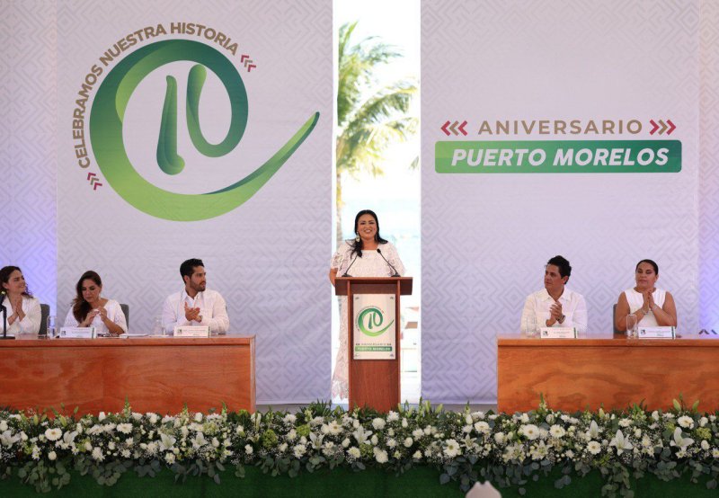 EN EL 10º. ANIVERSARIO DEL MUNICIPIO, BLANCA MERARI ANUNCIA EL PLAN ESTRATÉGICO PUERTO MORELOS 2050