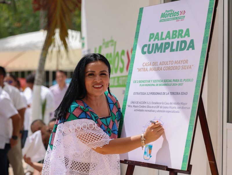 EN PUERTO MORELOS SE TRABAJA POR EL BIENESTAR DE QUIENES MÁS LO NECESITAN: BLANCA MERARI