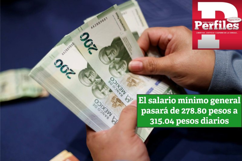 Gobierno federal confirma aumento del salario mínimo para 2026; será de 315.04 pesos diarios