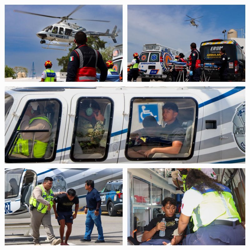Helicóptero del Gobierno de Estefanía Mercado rescata a dos personas frente a las costas de Punta Allen