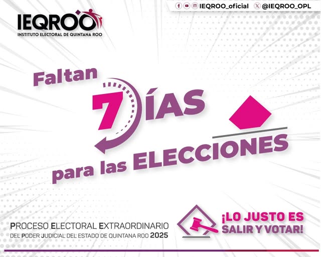 IEQROO – Faltan días para la jornada electoral del 01 de junio.