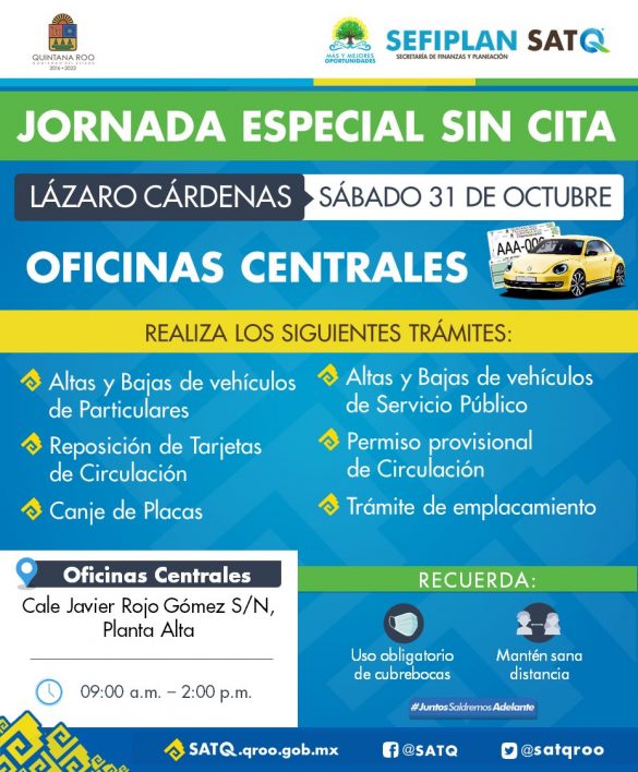 Invita el SATQ a concluir trámites fiscales en la Jornada Especial sin Cita