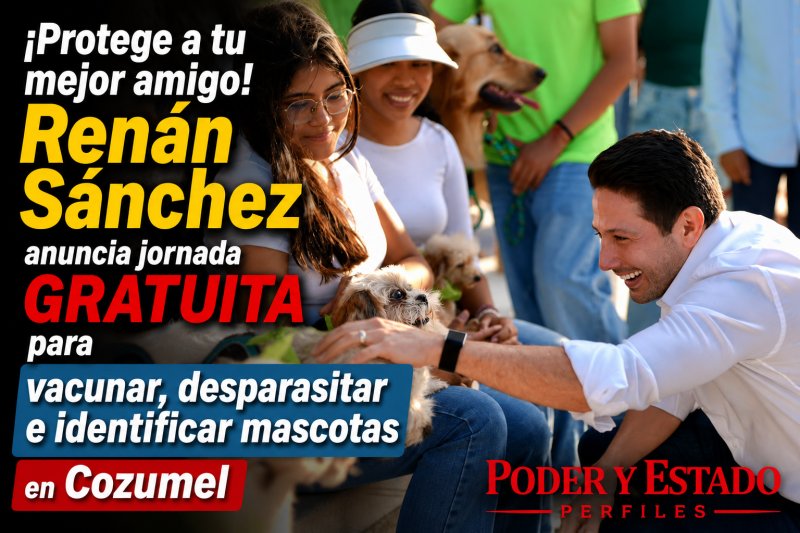 ¡Protege a tu mejor amigo! Renán Sánchez anuncia jornada GRATUITA para vacunar, desparasitar e identificar mascotas en Cozumel