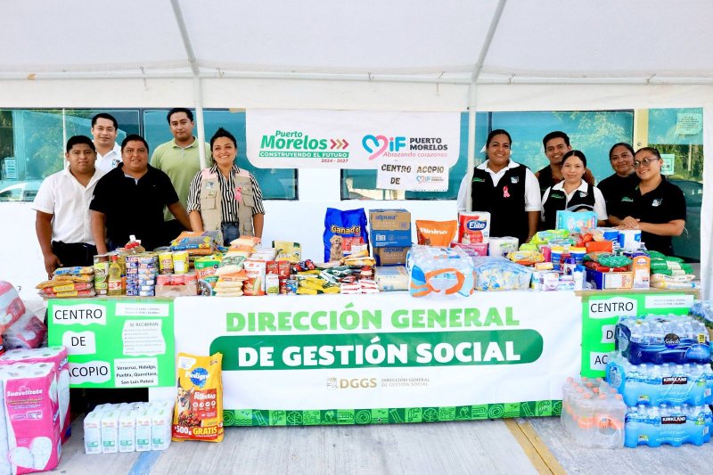 PUERTO MORELOS ABRE CENTROS DE ACOPIO Y SE UNE AL LLAMADO DE SOLIDARIDAD NACIONAL