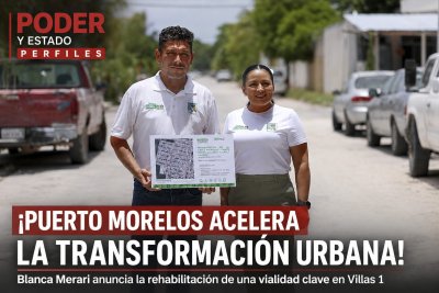 ¡Puerto Morelos acelera la transformación urbana! Blanca Merari anuncia la rehabilitación de una vialidad clave en Villas 1