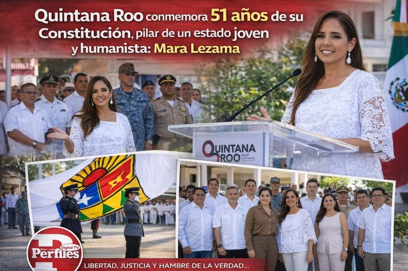 Quintana Roo conmemora 51 años de su Constitución, pilar de un estado joven y humanista: Mara Lezama