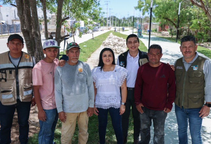 RECORRE BLANCA MERARI LA OBRA DEL PARQUE LINEAL EN LA SUPERMANZANA 19