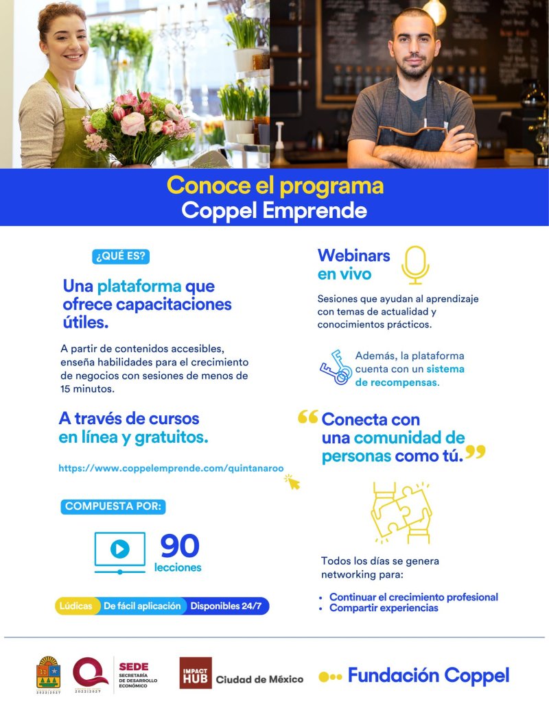 SEDE – “Coppel Emprende” impulsa la capacitación gratuita para emprendedores en Quintana Roo