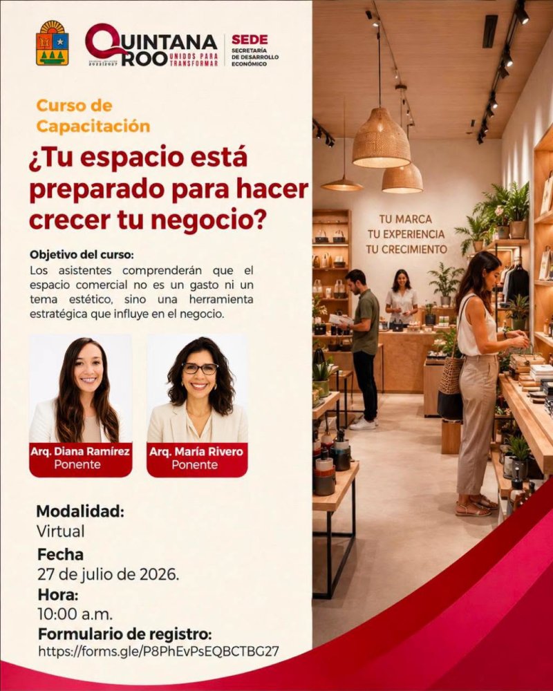 SEDE - ¡Impulsa tu negocio desde el diseño! SEDE Quintana Roo invita a capacitación gratuita para emprendedores y empresarios