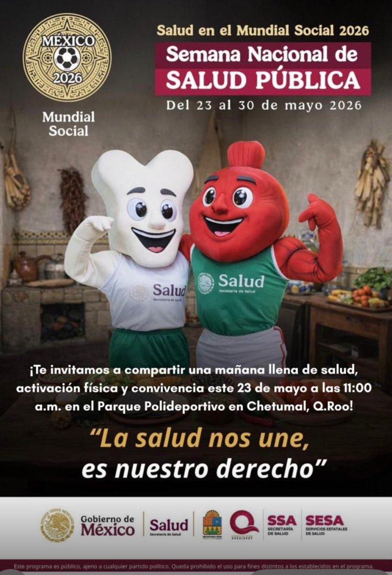 SEDE – Invitan a familias de Chetumal a participar en Jornada Nacional de Salud Pública 2026