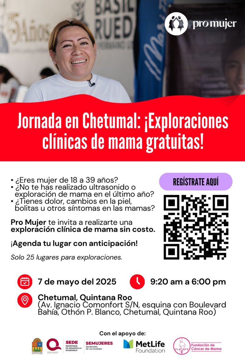 SEDE – Lanzan jornada gratuita de salud mamaria en Chetumal este 7 de mayo