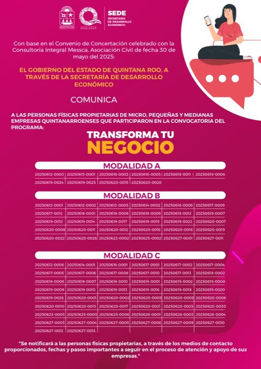 SEDE – Publican resultados del programa “Transforma tu Negocio” en Quintana Roo