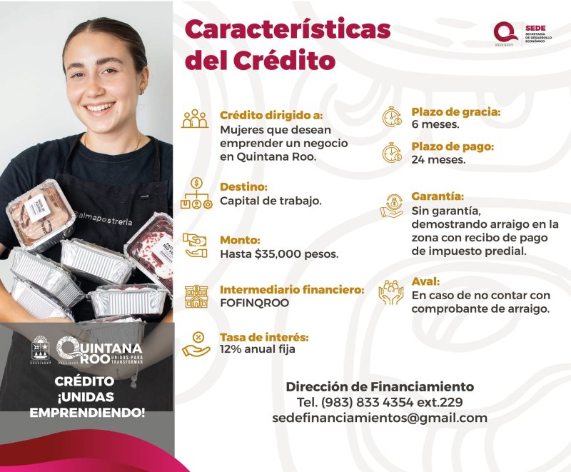 SEDE – Quintana Roo lanza “Crédito Unidas Emprendiendo” para fortalecer negocios liderados por mujeres