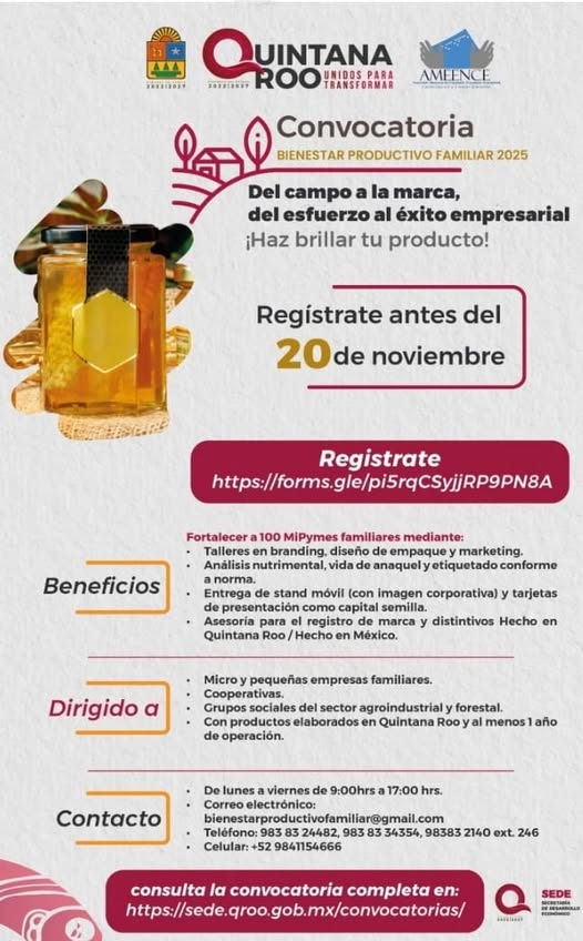 SEDE – Quintana Roo lanza el programa “Bienestar Productivo Familiar” para fortalecer la economía local