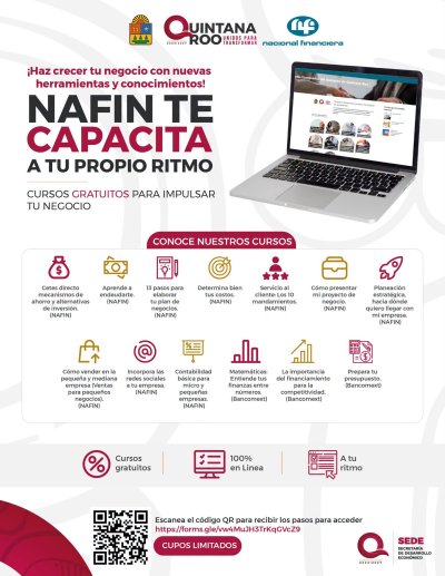 SEDE Quintana Roo promueve capacitación gratuita en línea para fortalecer a emprendedores y empresas