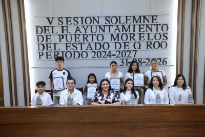 ¡EL TALENTO JOVEN DE PUERTO MORELOS BRILLA! ENTREGAN LA MEDALLA AL MÉRITO JUVENIL 2026