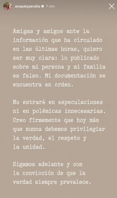 ¡ANA PATY DA LA CARA Y RESPONDE A LOS RUMORES! “MI DOCUMENTACIÓN SE ENCUENTRA EN ORDEN”
