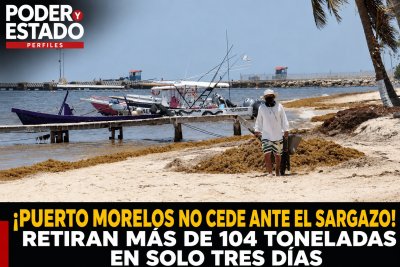 ¡PUERTO MORELOS NO CEDE ANTE EL SARGAZO! RETIRAN MÁS DE 104 TONELADAS EN SOLO TRES DÍAS