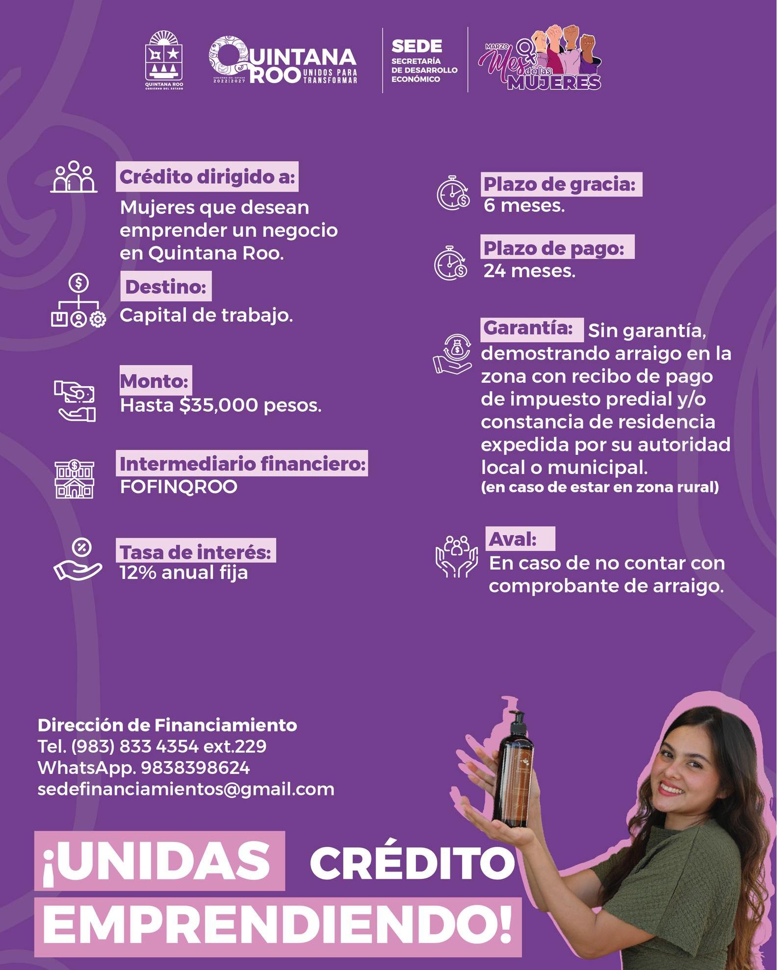 SEDE – Impulsan en Quintana Roo el programa “Crédito Unidas Emprendiendo” para fortalecer a mujeres emprendedoras